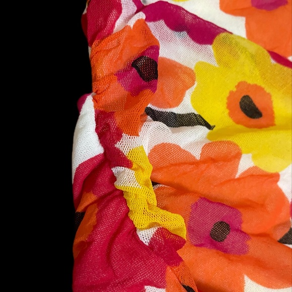 Vintage Y2K Floral Pattern Tank Top with Ruching - Picture 2 of 4